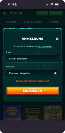 Playio Casino Login nach E-Mail Bestätigung