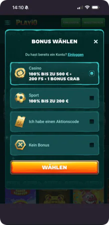 Wähle deinen Playio Casino Bonus